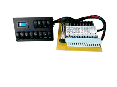 定制 游艇船用翘板开关11路+1船型USB开关板 带接线板