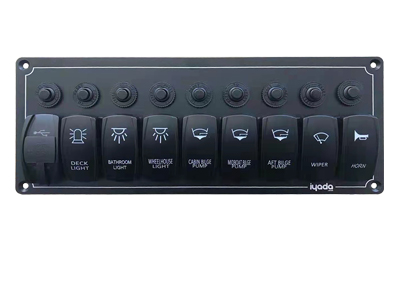 Customized 8-way rocker switch for yacht (USB can be added) optional with terminal block