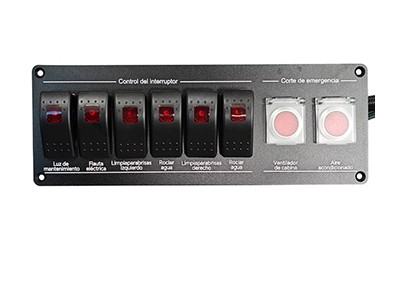 Customized Spanish Version Marine Multi-Function Rocker Switch and Emergency Stop Control Panel